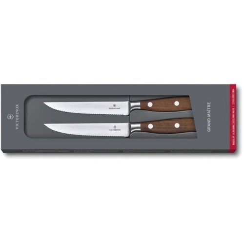 Набір кухонних ножів Victorinox Grand Maitre Rosewood Steak Knife Set 2 пр. (7.7240.2W)