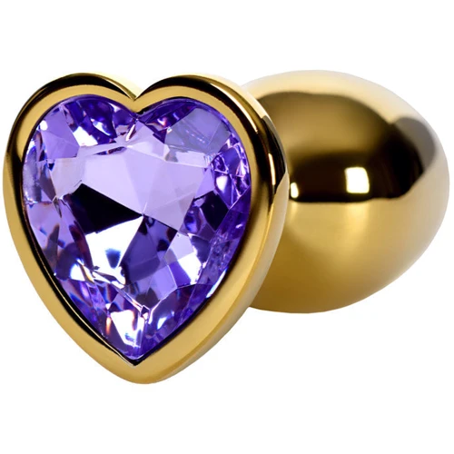 Анальная пробка с кристаллом Metal By Toyfa Gold anal plug amethyst