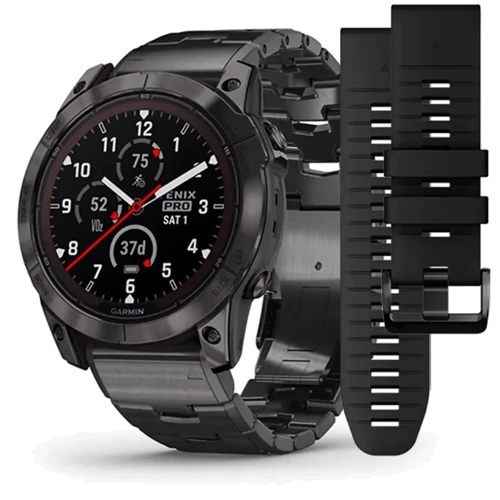 Смарт-часы Garmin Fenix 7X Pro Sapphire Solar Carbon Gray DLC Titanium with Vented Titanium Bracelet (010-02778-30)