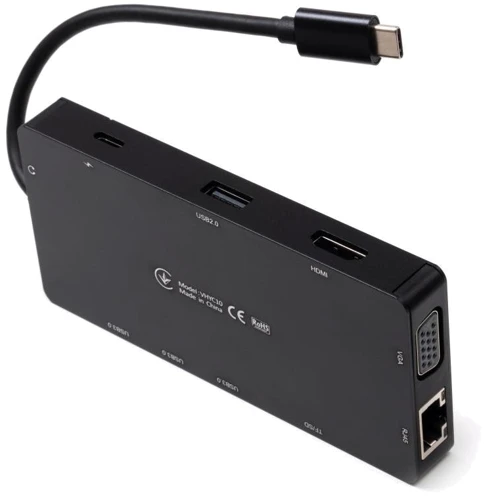 Адаптер Vinga Adapter USB-C to VGA+HDMI+RJ45+3xUSB3.0+USB2.0+SD/TF+PD+mini-jack 3.5 (VHYC10) фото 6