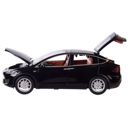 Металлическая машинка Автопром Tesla Model X Тесла 1:22 черная (7574ABC): Материал Пластик, Металл