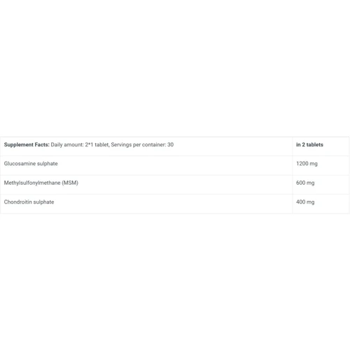 BiotechUSA MSM Chondroitin Glucosamine 60 tabs / 30 servings: Пол Унисекс