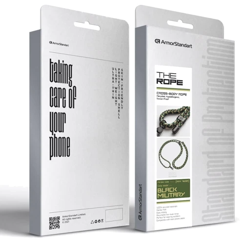 Ремешок для смартфона ArmorStandart Rope Black Military with Clear holder (ARM76092) фото 5