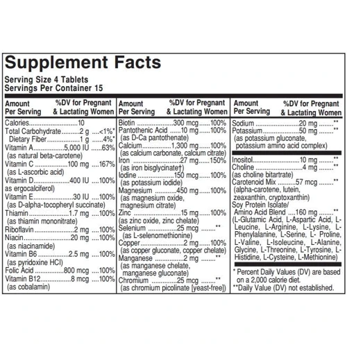 Solgar Prenatal Nutrients Multivitamin & Mineral 120 Tablets: Тип мультивітаміни
