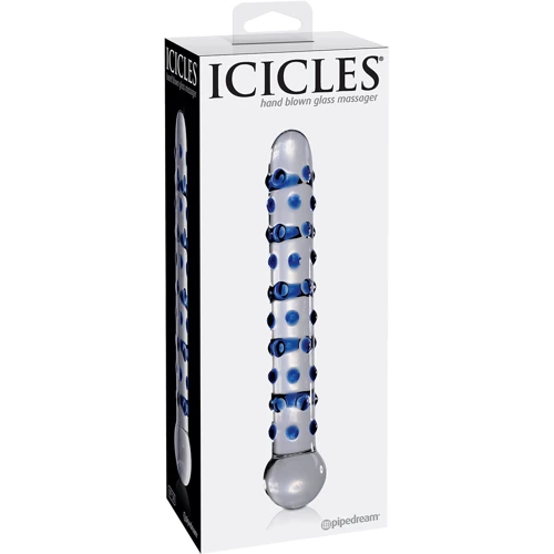 Стеклянный фаллоимитатор Icicles No 50, 18x2,5 см