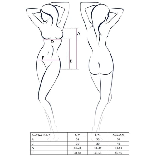 Сексуальное боди Passion AGAWA BODY black XXL/XXXL