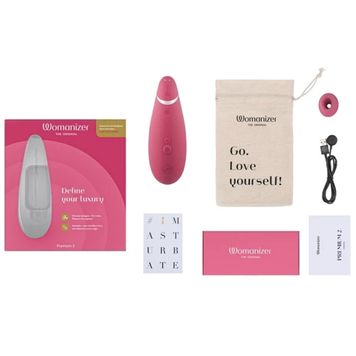 Вакуумный клиторальный стимулятор Womanizer Premium 2 Raspberry
