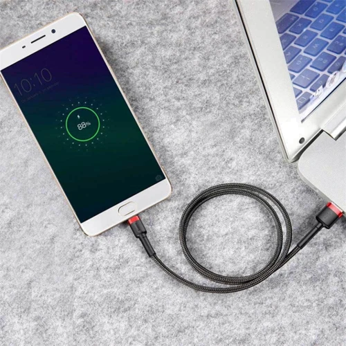 Кабель Baseus USB Cable to microUSB Cafule 2m Black / Red (CAMKLF-C91) фото 4