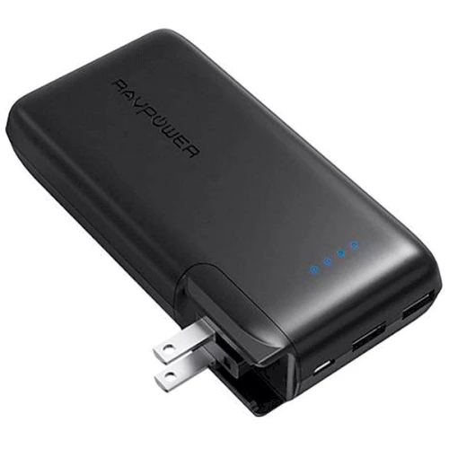 Внешний аккумулятор RavPower Power Bank 10000mAh 2 in 1 Power Bank and Wall Charger Black (RP-PB066): Количество USB 2