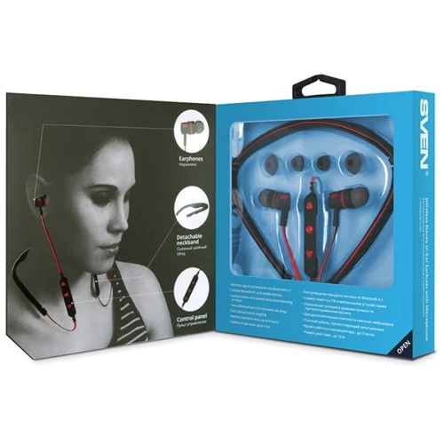 Наушники SVEN E-216B Black/Red: Тип крепления крепление на шее