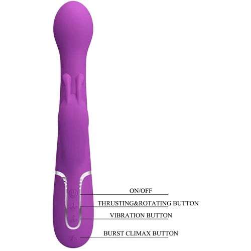 Вібратор із ротацією та поштовхами LYBAILE Pretty Love Dejon Dejon Purple (BW-500014-3)