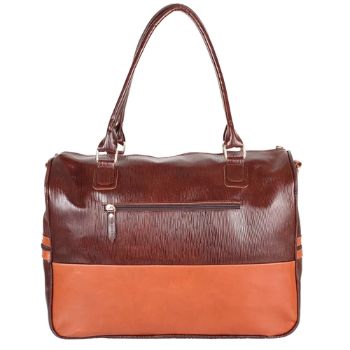 Женская дорожная сумка Laskara коричневая (LK-DD216-choco-camel): Страна производитель Греция
