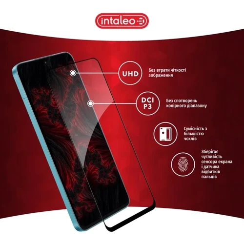 Аксессуар для смартфона Intaleo Tempered Glass Full Glue Black for Xiaomi Poco X5: Материал стекло