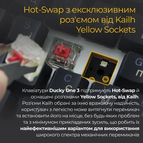 Клавиатура Ducky One 3 Cherry MX Red RGB Black UA (DKON2108ST-RUAPXCLAWSC1) фото 7