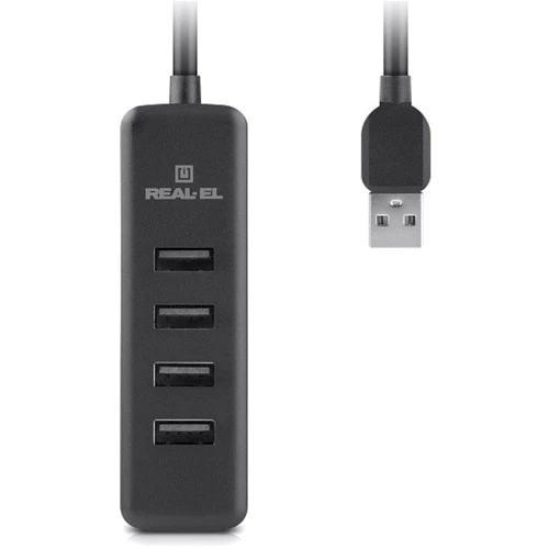Адаптер REAL-EL Adapter USB to 4xUSB2.0 HQ-175 Black (EL123110008) фото 3