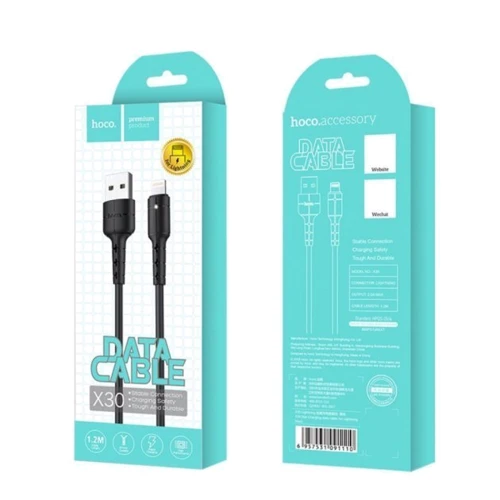 Кабель Hoco USB Cable to Lightning X30 2A 1.2m Black фото 4