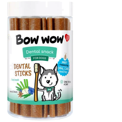 Лакомство для собак Bow wow Dental палочки с белком насекомых инулином и травами 12 см 380 г 15 шт. (BW905)