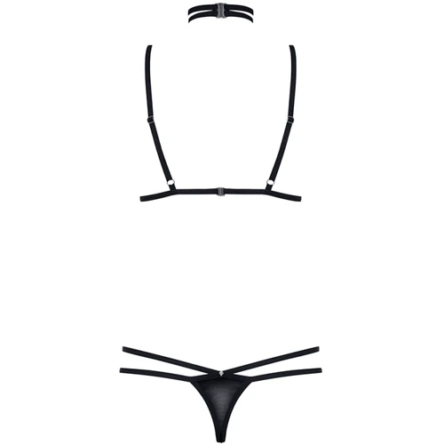 Сексуальный комплект из тонкой эко-кожи Obsessive 823-SET-1, S/M