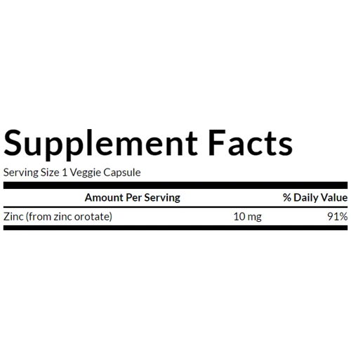 Swanson Zinc Orotate 10mg Оротат цинка 60 вегетарианских капсул: Тип Цинк
