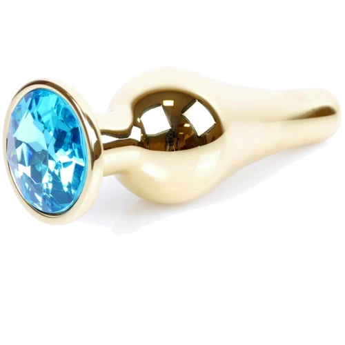 Анальная пробка BOSS Series Exclusivity Jewellery Gold Butt Plug Light Blue