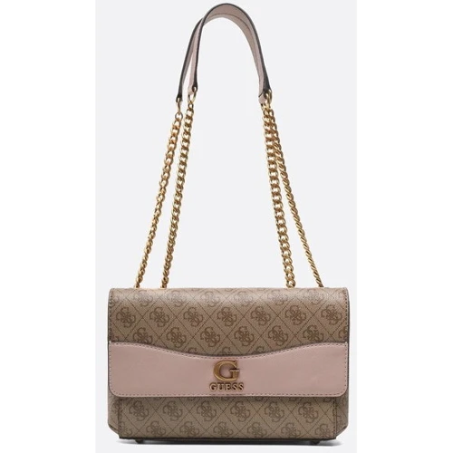 

Женская сумка через плечо Guess Nell Logo Cnvrtble Xbody Flap светло-коричневая (HWSB8735210-LLR)