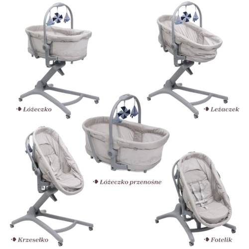 Ліжечко-стульчик 5 в 1 Chicco Baby Hug Pro, Beige Latte (87076.96): Тип кроватка-стульчик