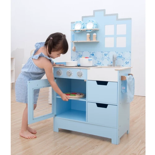 Дитяча ігрова кухня New Classic Toys серія Delft блакитна (11069)
