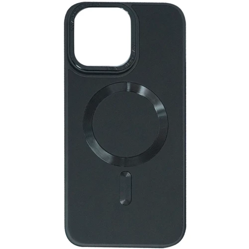 Чехол для iPhone TPU Case Bonbon Leather Metal Style with MagSafe Black for iPhone 15