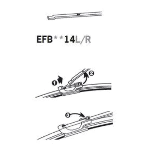 Дворник бескаркасный TRICO ExactFit Flat (350мм) EFB3514L: Конструкция бескаркасная