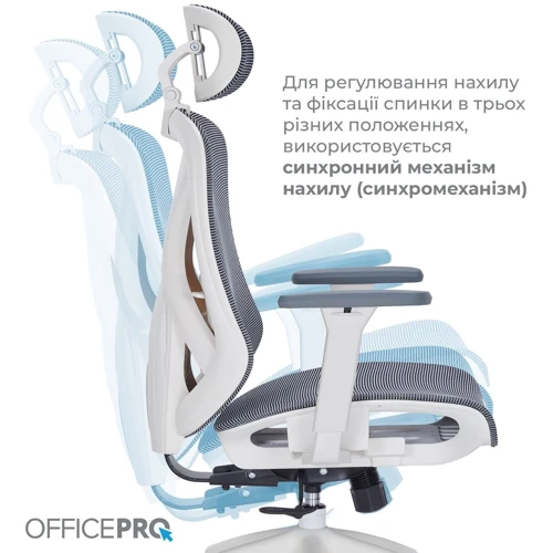 Кресло офисное OfficePro Atlas (OC630-W-DG-DG)