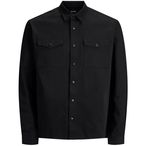 Рубашка Jack & Jones 93919759 50 черная с длинным рукавом: Воротник/Горловина Отложной