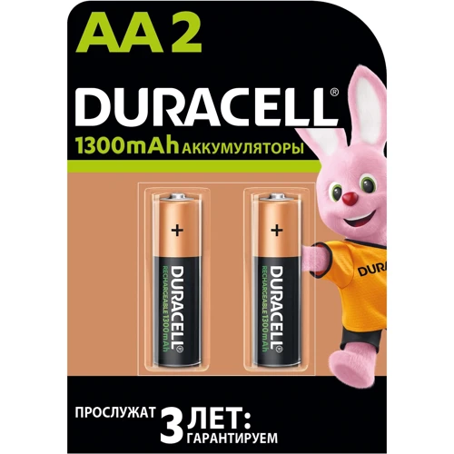 Аккумуляторы Duracell Ni-MH AA HR6 1300mAh 2шт.