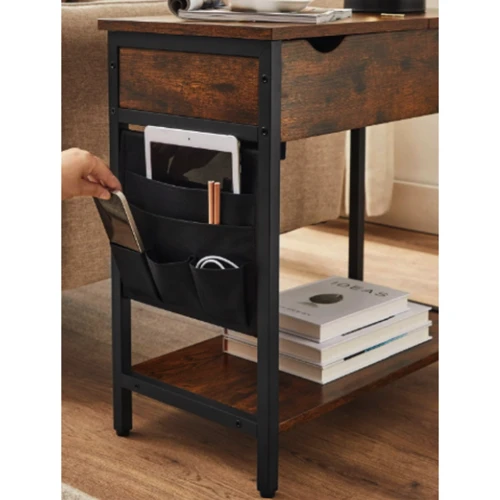 Журнальный столик Leobert Olmi USB вход + розетка в стиле Loft: Ширина, см 60