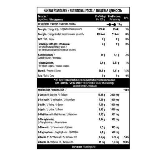 Амінокислота для спорту MST Nutrition BCAA & EAA Zero 520 g /40 servings/ Cola Lime: Смак Лайм, Кола