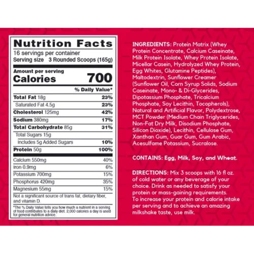 Гейнер BSN True-Mass 2640 g /16 servings/ Vanilla: Стать унісекс