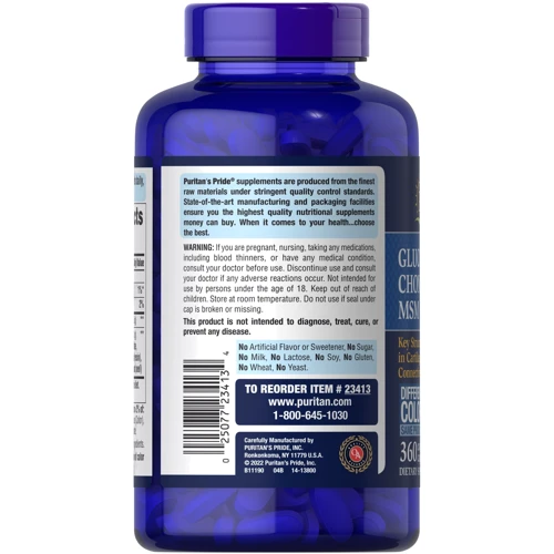 Puritan's Pride Triple Strength Glucosamine, Chondroitin & MSM Joint Soother 360 caps: Форма выпуска Капсулы