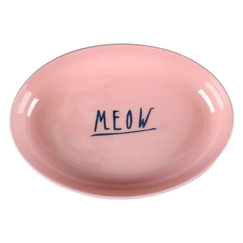Эмалированная миска Flamingo Nell Oval для котов 275 мл (59144): Материал Металл