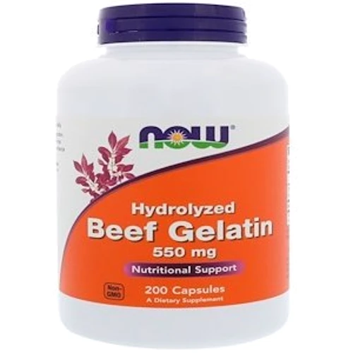 NOW Foods Beef Gelatin 550 mg 200 caps (Гидролизат желатина)