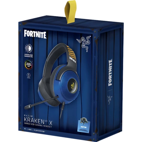 Навушники Razer Kraken V3 X Fortnite (RZ04-03750500-R3M1): Додатково Подсветка корпуса, объемный звук (5.1/7.1)