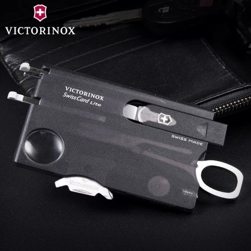 Мультитул Victorinox Swisscard Lite 82x54x4мм / 13предметов / чорний-прозорий (0.7333.T3): Кількість функцій 13