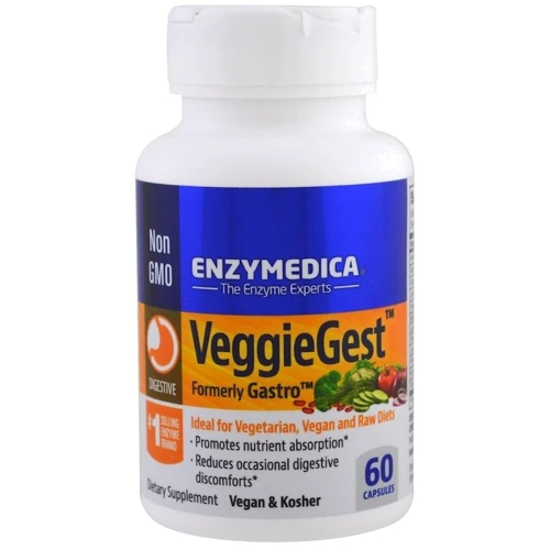 

Enzymedica VeggieGest Ферменты для переваривания растительной клетчатки 60 капсул