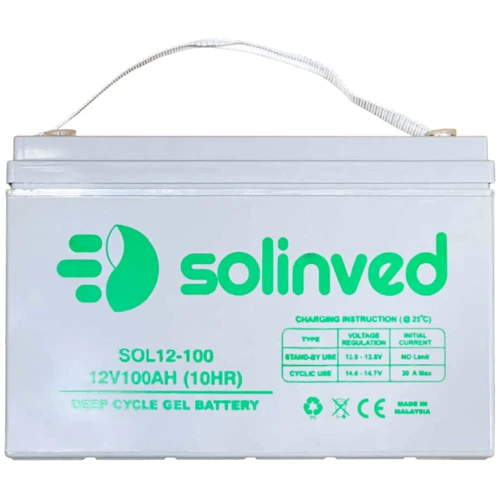 Аккумуляторная батарея Solinved 12V 100Ah, GEL: Тип GEL