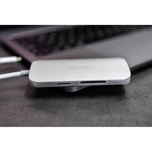 Адаптер VAVA Adapter USB-C to 3xUSB+USB-C+RJ45+micro SD+SD+HDMI 100W Silver (VA-UC006) фото 6