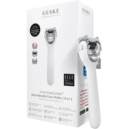 Электронный роллер для лица с микроиглами GESKE MicroNeedle Face Roller 9в1 white