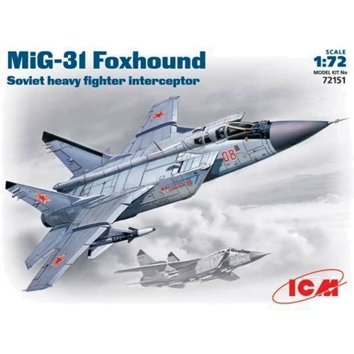Советский тяжелый истребитель-перехватчик MiG-31 Foxhound Soviet heavy fighter-interceptor (ICM72151)