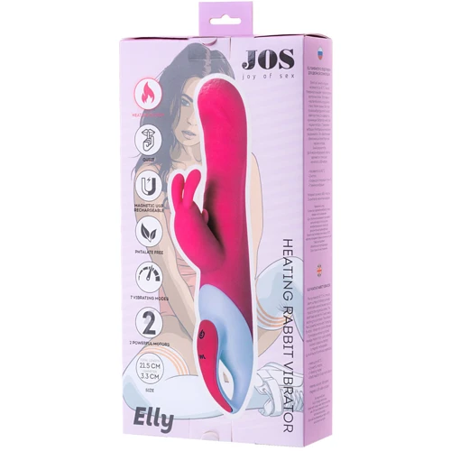 Вибратор с клиторальным стимулятором и подогревом Jos Elly