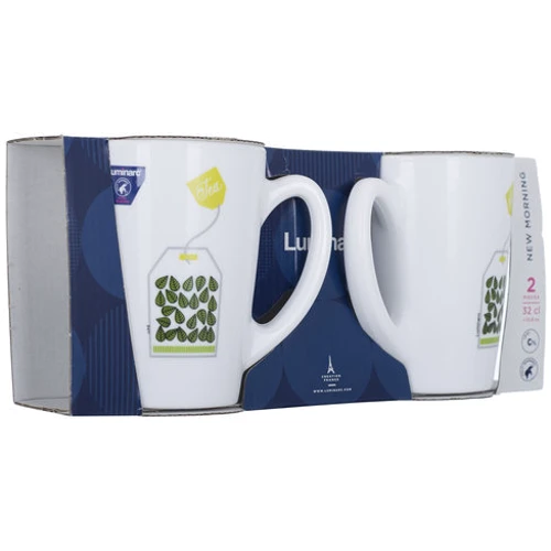 Набір чашок Luminarc New morning Green tea leaves 320 мл, 2 шт. (P5146): Матеріал ударостійке скло