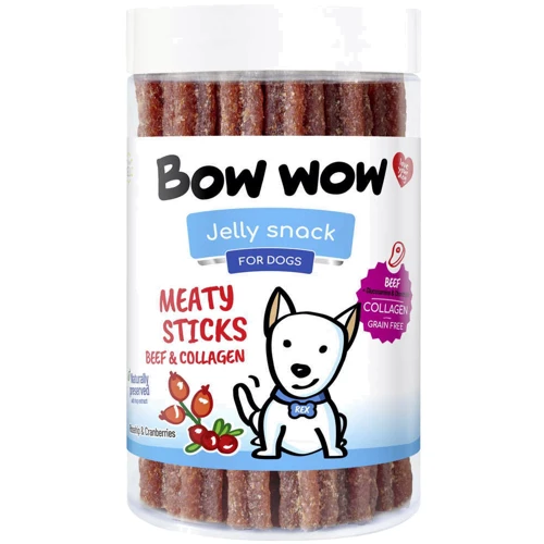 Лакомство для собак Bow wow мясные палочки из говядины и коллагена 12 см 370 г 20 шт. (BW252)