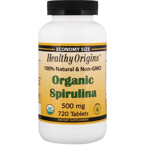 Healthy Origins Spirulina (Organic) 500 mg 720 tabs Спирулина органическая