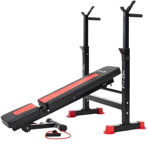 Скамья для жима и пресса Fit-On FN-S101 + штанга и гантели 135 кг 2110-0026